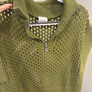 Varley Moss Green Cowl Neck Sweater